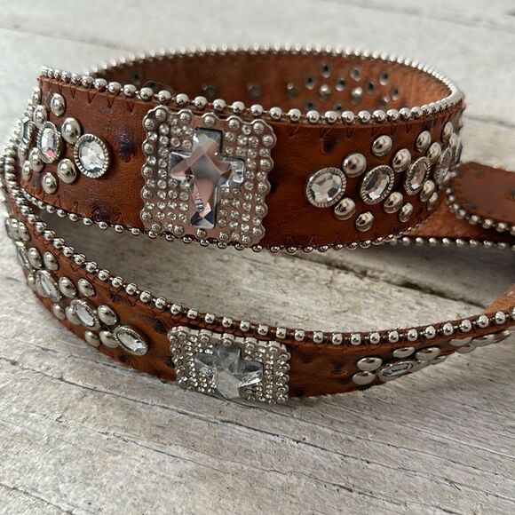 Y2k Vintage Montana West Blinged Out Cross Western Belt - Picture 5 of 6